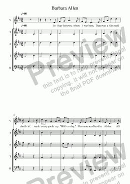 page one of Three Folk Songs for Recorder Quartet and Voice