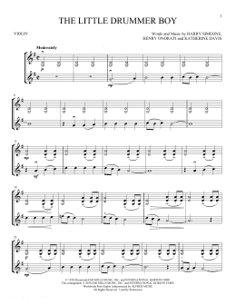 page one of The Little Drummer Boy (Violin Duet)