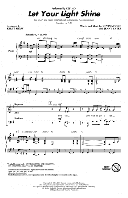 page one of Let Your Light Shine (arr. Kirby Shaw) (SAB Choir)