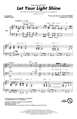 page one of Let Your Light Shine (arr. Kirby Shaw) (SATB Choir)