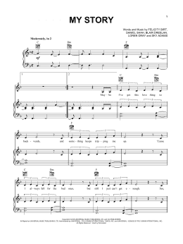 page one of My Story (Piano, Vocal & Guitar Chords (Right-Hand Melody))