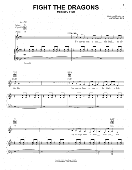page one of Fight The Dragons (Vocal Pro + Piano/Guitar)