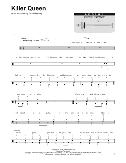 page one of Killer Queen (Drums Transcription)