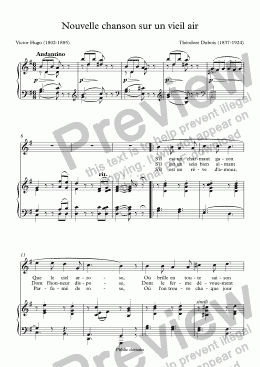 page one of Nouvelle chanson sur un vieil air (Th. Dubois / Victor Hugo)