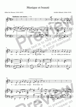 page one of Musique et beauté (Achille Alféraki / Musset)