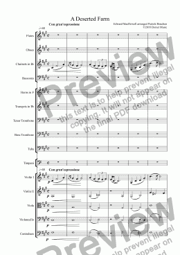 page one of MacDowell - A Deserted Farm for Orchestra