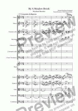 page one of MacDowell - By A Meadow Brook for Orchestra