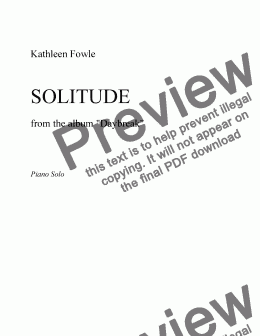 page one of Solitude