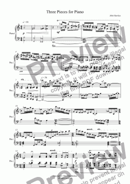 page one of Three Pieces for Piano