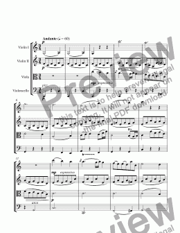 page one of String Quartet No. 1 in G Major (2nd mvt)