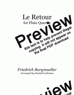 page one of Le Retour for Flute Quartet