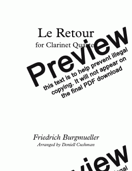 page one of Le Retour - Clarinet Quartet