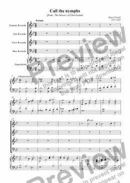 page one of Call the nymphs (Purcell)