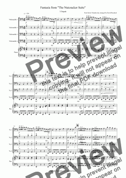 page one of Trepak (Fantasia from Nutcracker) for Cello Quartet