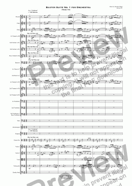 page one of Baxter Suite No. 1 for Orchestra (Theme 141)