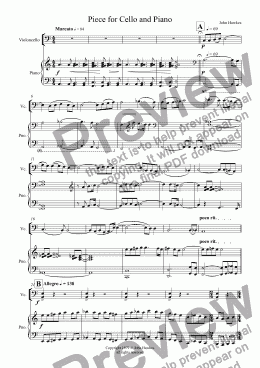 page one of Piece for Cello and Piano