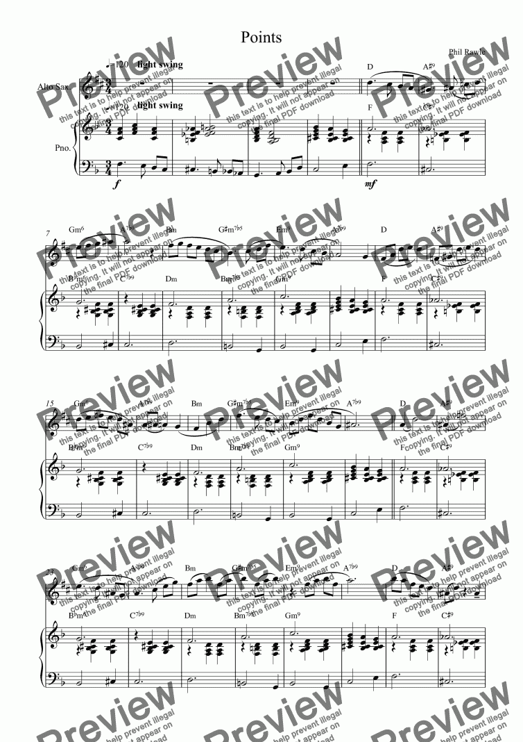 page one of Points - Alto Sax solo