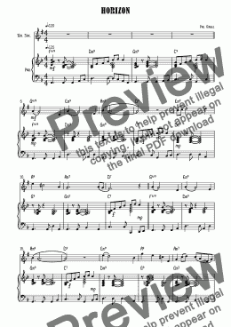 page one of Horizon - Tenor Sax solo