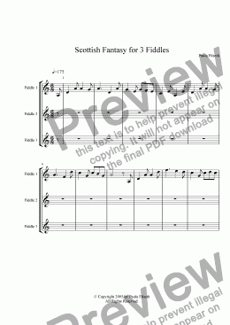 page one of Scottish Fantasy for 3 Fiddles