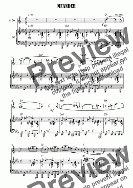 page one of Meander - Alto Sax solo