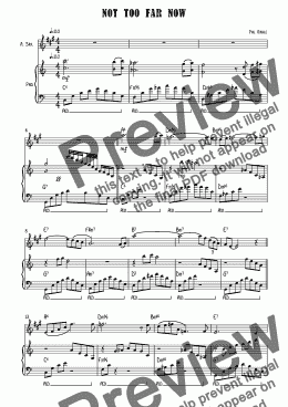 page one of Not Too Far Now - Alto Sax solo