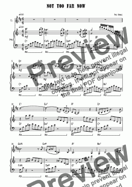 page one of Not Too Far Now - Clarinet solo