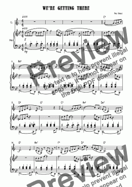 page one of We're Getting There - Clarinet solo