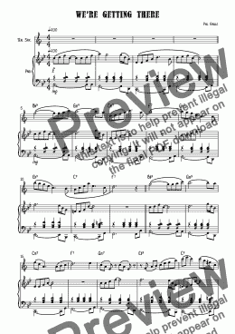 page one of We're Getting There - Tenor Sax solo