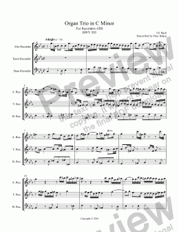 page one of Bach  Trio in C Minor for Recorders ATB