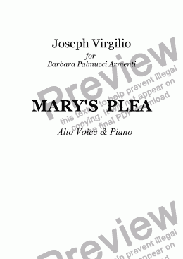 page one of Advent Carol: Mary's Plea (for alto solo)