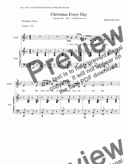 page one of Christmas Every Day (Piano/Vocal Score)