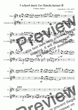 page one of 3_school_duets_for_flute&clarinet_B Country Dance