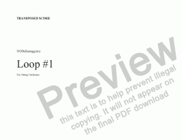 page one of Loop  #1 - Transp. Score