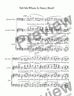 page one of Tell Me Where Is Fancy Bred (Vocal Solo, Soprano or Tenor) 