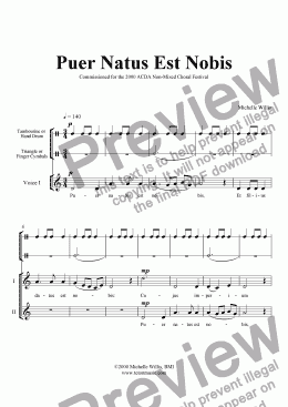 page one of Puer Natus Est Nobis
