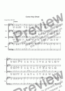 page one of Come Holy Ghost