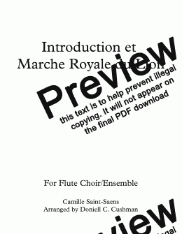 page one of The Carnival of the Animals: Introduction et Marche Royale du Lion