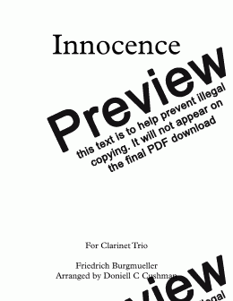 page one of Innocence - Clarinet Trio