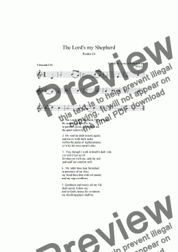 page one of "The Lord’s my Shepherd" (Crimond)- Hymn Sheet Music Download