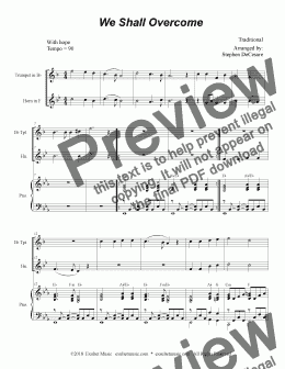 page one of We Shall Overcome (Duet for Bb-Trumpet and French Horn)