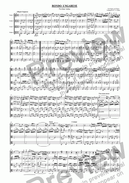 page one of Weber - HUNGARIAN RONDO - for viola quartet