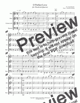 page one of Barnby - O Perfect Love (for Woodwind Quartet)