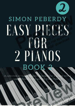 page one of 5 Easy Pieces for 2 pianos (Book 2) Classics in new, easy arrangements by Simon Peberdy