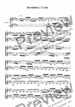 page one of Two Parts Invention for 2 violins in C Major