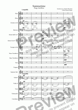 page one of Gershwin - Summertime for Soprano and Orchestra