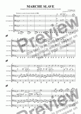 page one of Marche Slave for Euphonium and Tuba Ensemble