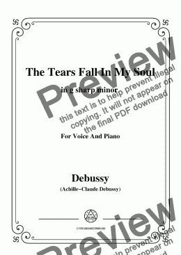 page one of Debussy-The Tears fall in my Soul in g sharp minor - Full and Part,for voice and piano