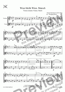 page one of Wien bleibt Wien (Vienna remains Vienna) (Duo: Violin Viola)