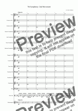 page one of 7th Symphony: 2nd Movement