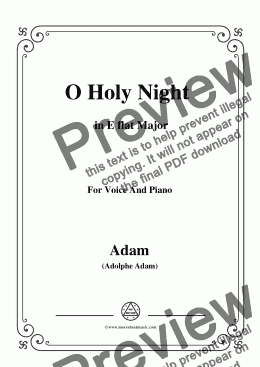 page one of Adam-O Holy night cantique de noel in E flat Major, for Voice and Piano